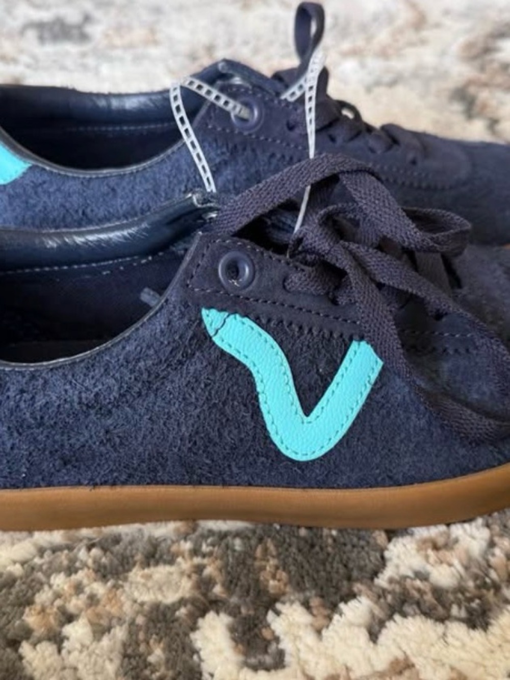 Vans Kids Navy Sneakers with Teal Accent